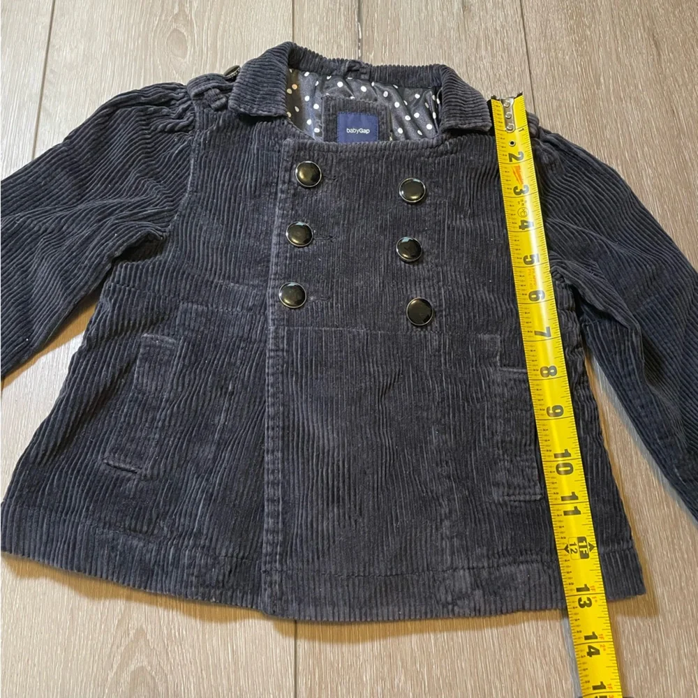 Toddler Gap Black Corduroy‎ Pea Coat Jacket 3T
